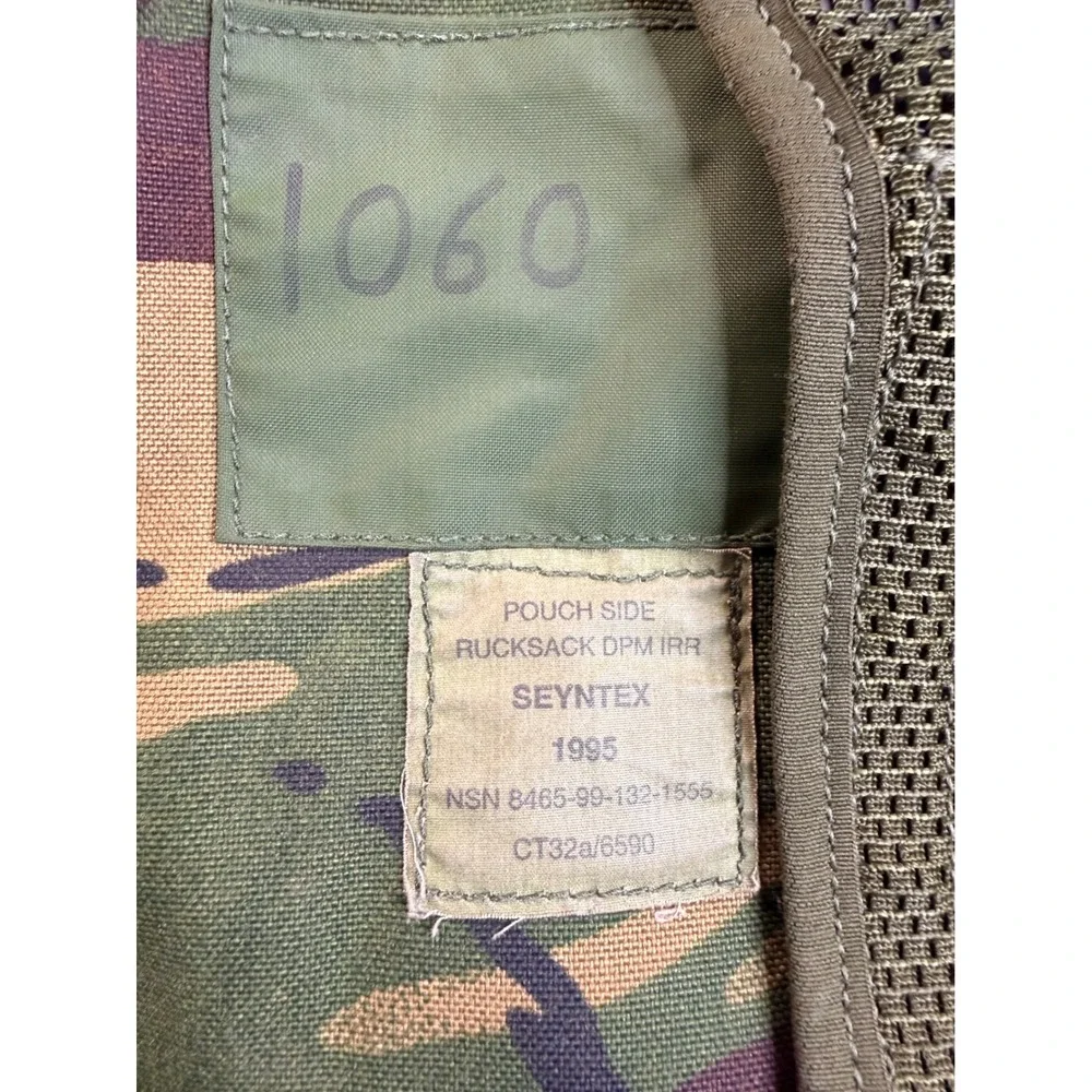 Vintage 1995 Seyntex British Military DPM IRR Rucksack Side Pouches & Yoke Set